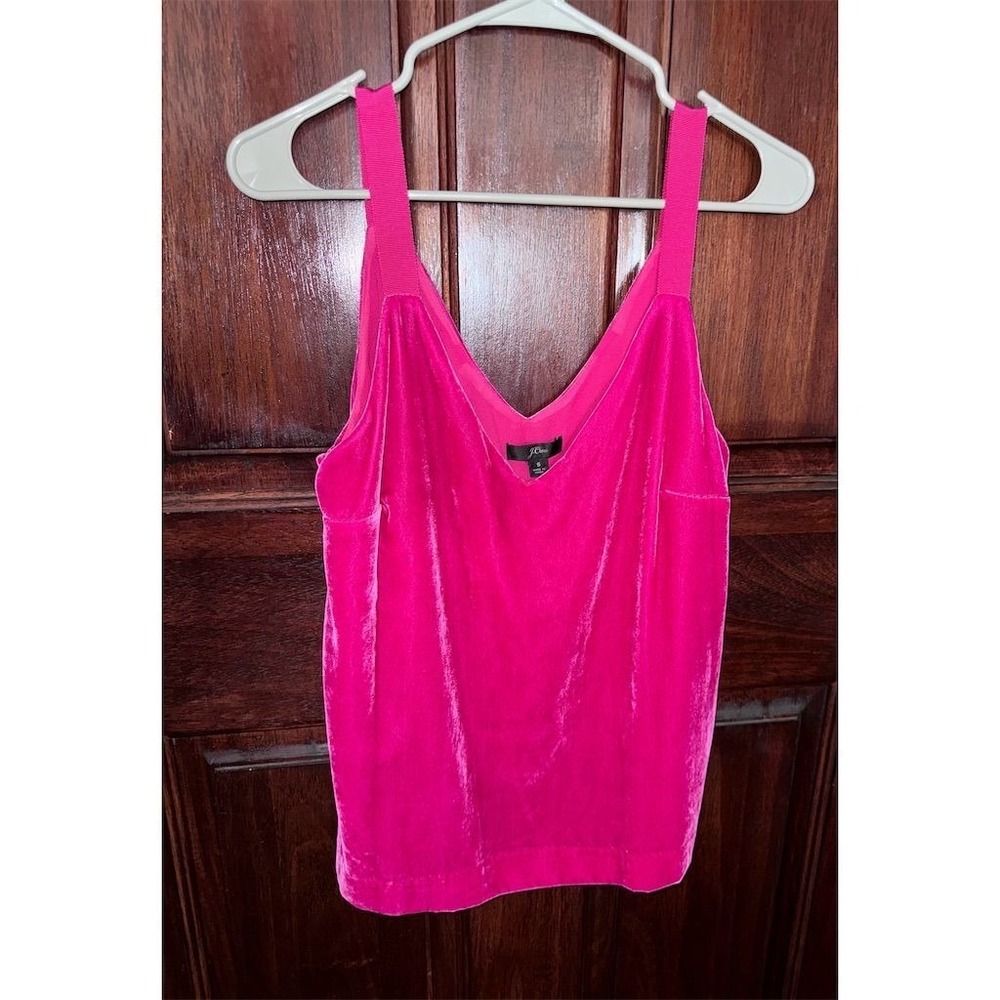 NWT J.Crew Women's‎ Pink Velvet Camisole Tank Top Size S Sleeveless V-Neck Luxe
